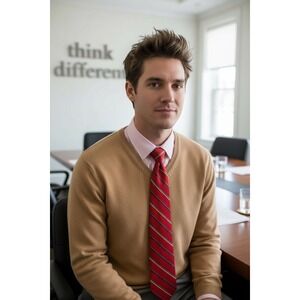 Vintage silk Repp style red, white‎ and blue tie Chicago